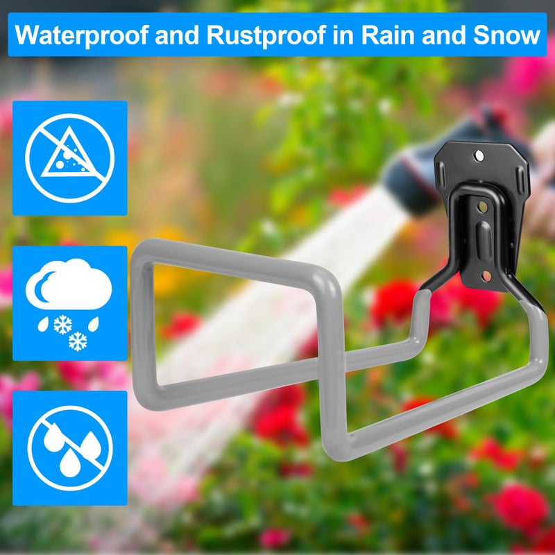 PeoMev Garden Hose Holder - Metal Garden Hose Reel Wall Mounted Water Hose Holders for Outside  Heavy Duty Hose Hanger for Water Hose Storage - Image 3